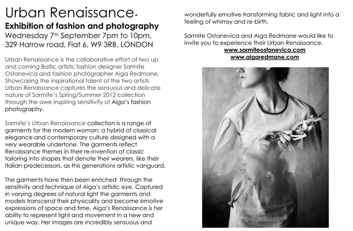 Fashion and Photography Exhibition Urban Renaissance